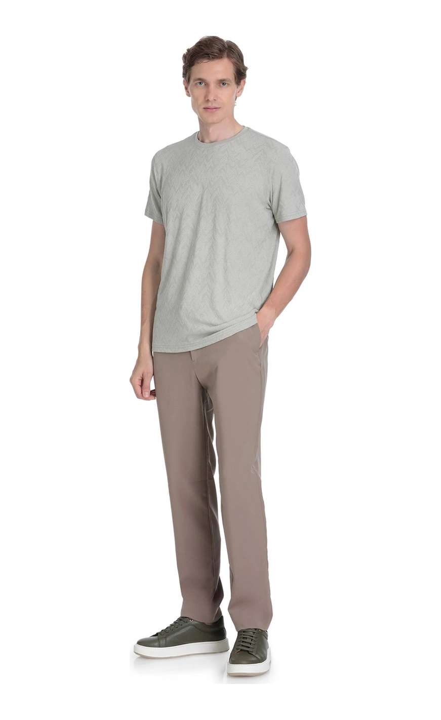 Hatemoğlu Haki Regular Fit Bisiklet Yaka Tişört 35798 497062