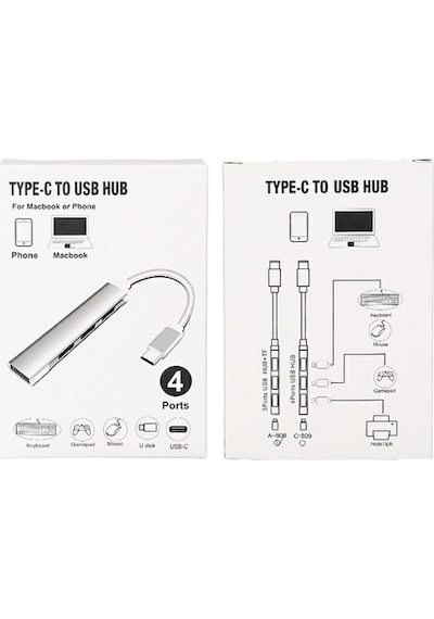 Type C To Usb 3.0 Çoklayıcı 4 Port Hub 3.1 Adaptör Çevirici