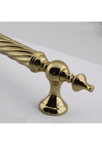 Burgulu Titanyum Gold 40 Cm Çelik Kapı Tutma Kolu Sürgülü Dış Çekme Kulpu Kulbu Tutamağı Kol 1 Adet