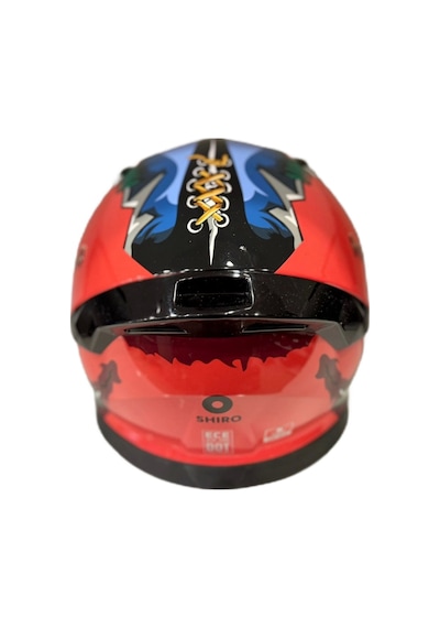 Shiro Katana Sv Psyco Kapalı Kask Bordo - Turuncu