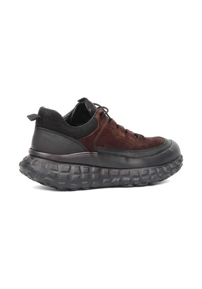 Erkek Kahverengi Kalın Tabanlı Nubuk Deri Sneaker