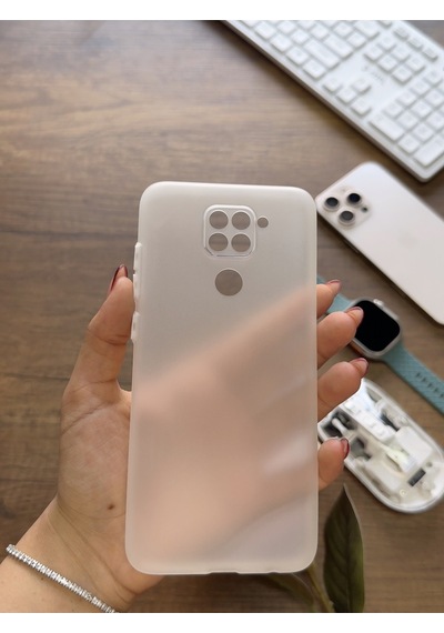 Redmi Note 9s Uyumlu Süper İnce Mat Ultra Thin Silikon Kılıf Beyaz