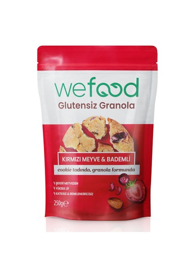 5 Adet Wefood Glutensiz Granola Badem&kırmızı Meyve 250 G