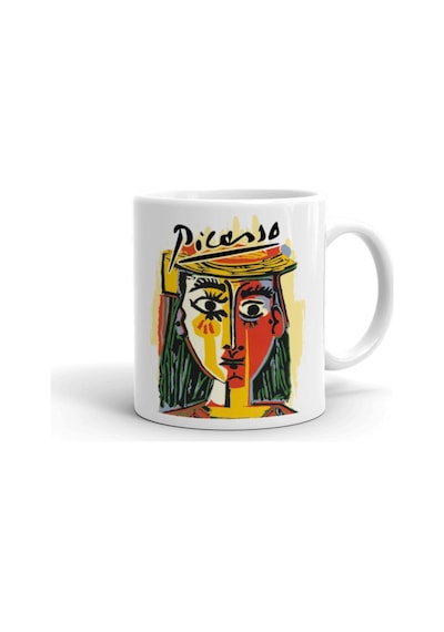 Picasso Şapkalı Kız İthal Porselen Seramik Kupa Bardak Çok Renkli