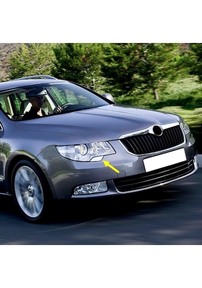 Skoda Superb Mk2 2009-13 Far Yıkama Kapağı Krom Sağ Ön 3t0955110a