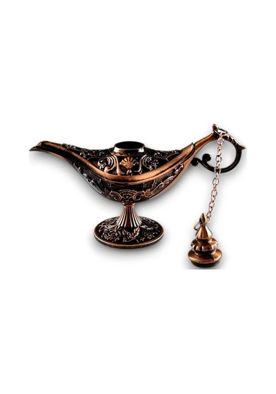 Aladdin Sihirli Lamba Tütsülük Buhardanlık Dekoratif Biblo 11 CM - Bakır