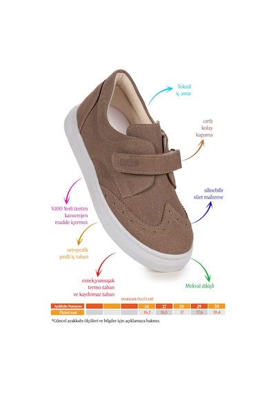 Kiko Kids Richie Cırtlı Günlük Erkek Çocuk Casual Ayakkabı Kum Kum