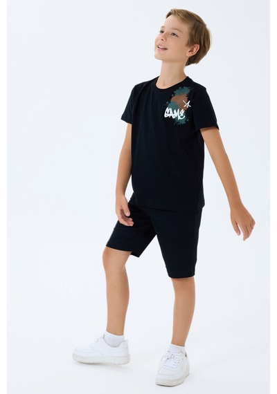 Rolypoly Erkek Çocuk Siyah Bermuda Takım Rp3763-c-v2 Siyah