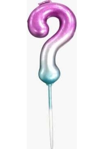 Soru İşareti Cinsiyet Mavi Pembe Mum 12x7 Cm