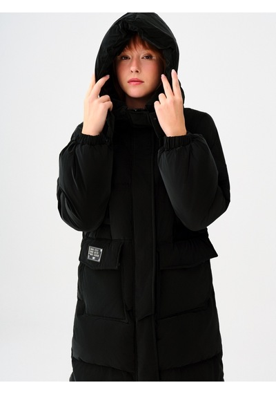 Loose Fit Kadın Mont Siyah