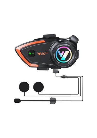 Yeni Model Y80-2x Motosiklet İntercom 2 Kişilik Bağlantı Rgb Işık