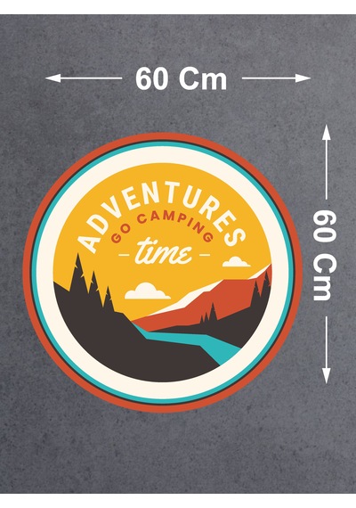 Adventure Time Kamp Sticker - 4x4 Off Road Kamp Sticker - Araba Oto Motosiklet Karavan Cam Sticker - 00113 60x60 Cm