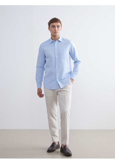 Lcwaıkıkı Classic Mavi Regular Fit Uzun Kollu Oxford Erkek Gömlek