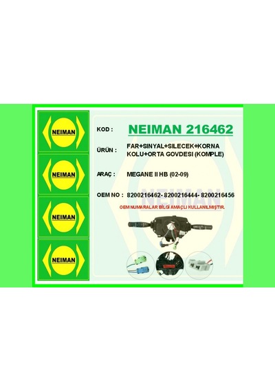 Far - 367 - Sınyal Sılecek Korna Kolu Orta Govdesı Komple Megane Iı - Dpmıx-hb - Hb 02-09 Silecek