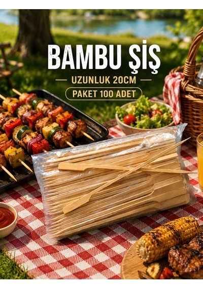 Bambu Şiş 20 Cm 100 Adet