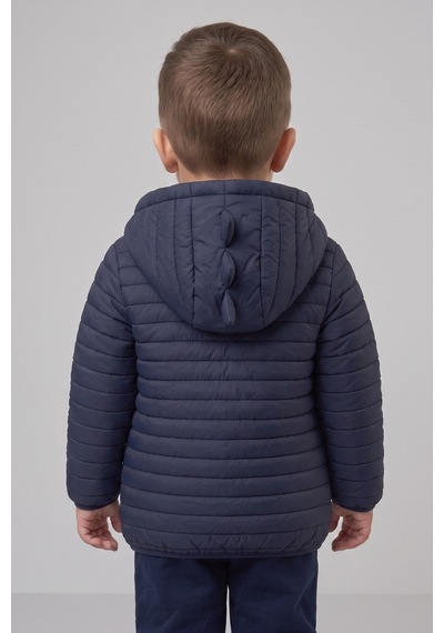 Mnk Baby & Kids Erkek Çocuk Kapüşonlu İçi Polarlı Fermuarlı Şişme Mont M00858 Lacivert