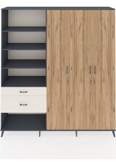 Hyperion Dolap 16 Raflı 2 Çekmeceli 3 Kapaklı 220x44x243 Antrasit-çam/aytaşı Atlas Çam/aytası Hyperion Dolap 16 Raflı 2 Çekmeceli 3 Kapaklı 220x44x243 Antrasit-çam/aytaşı Atlas Çam/aytası