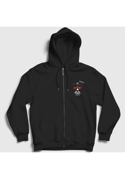 Presmono Unisex Machine Judas Priest Fermuarlı Kapüşonlu Sweatshirt Siyah