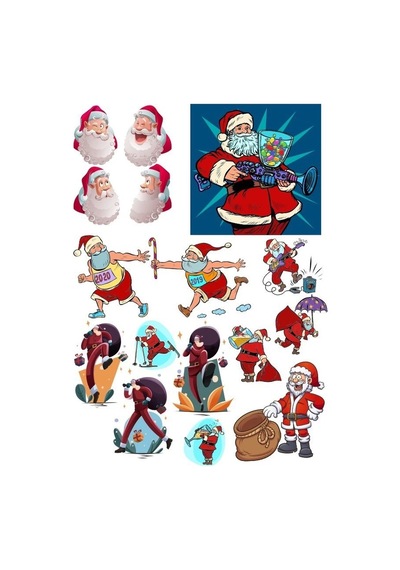 Noel Baba Santa Sticker Set 15 Parça Telefon, Tablet, Defter, Laptop Sticker