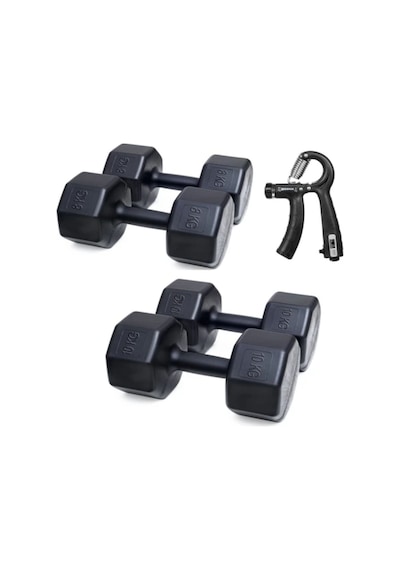 Ps Spor 2 Li Dambıl Set + Sayaçlı Ayarlanabilir El Yayı 8 Kg X 2 Adet 10 Kg X 2 Adet