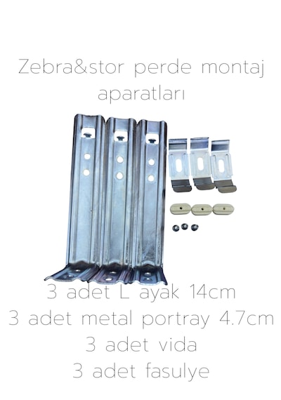 Zebra&stor Perde Duvar Montaj Aparatları 4.7cm Açık Gri - Antrasit