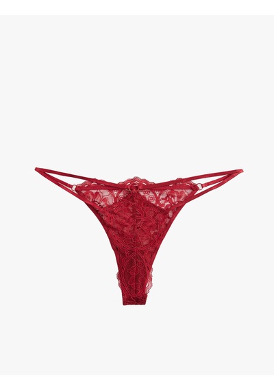 Koton Rahat Kalıp Dantelli String Külot Bordo 6wlk30133mk Bordo