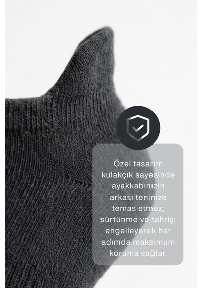 Socketta 6'lı Antrasit Erkek Bambu Dikişsiz Esnek Yazlık Patik Çorap - Premium Antrasit
