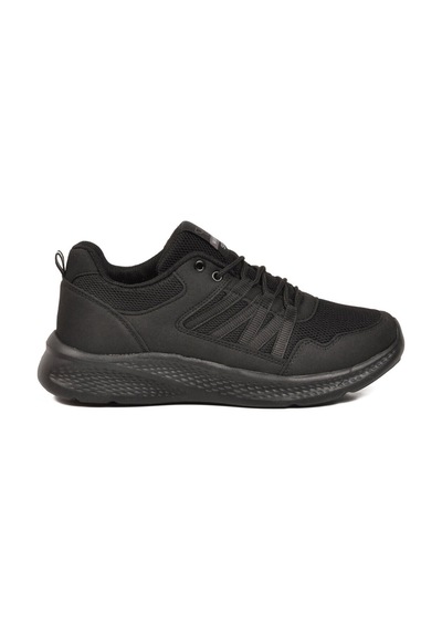 Walkway Siyah Fileli Hafif Bağcıklı Unisex Spor Ayakkabı 2029 G