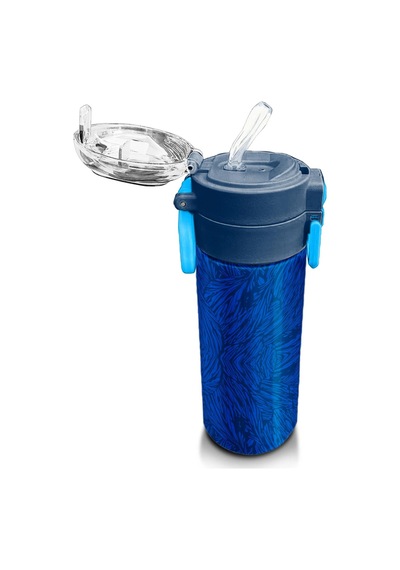 Coral High Kids Lacivert Saks Futbol Desenli Pipetli Ve Direkt İçim Çelik Termos 500 Ml 31897 Lacivert - Mavi