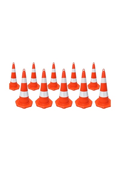 10'lu Pvc Trafik Konisi Seti 75 Cm Trafik Dubası-3626