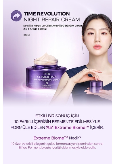 Bakım Kremi&5'li Maske Set Time Revolution Night Repair Cream&ampoule Mask Duo Set