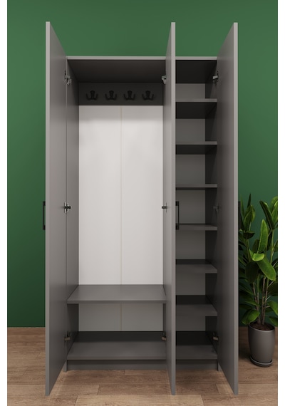 Asra Trend Lüks 3 Kapaklı Portmanto Askılı Vestiyer %100 Mdf Ayakkabılık Dolabı V07 Kül Gri Asra Trend Lüks 3 Kapaklı Portmanto Askılı Vestiyer %100 Mdf Ayakkabılık Dolabı V07 Kül Gri
