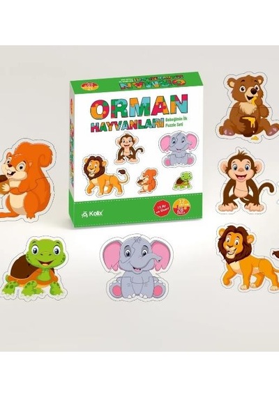 Kolix Baby Puzzle Orman Hayvanları Eğitici Oyun Kartları