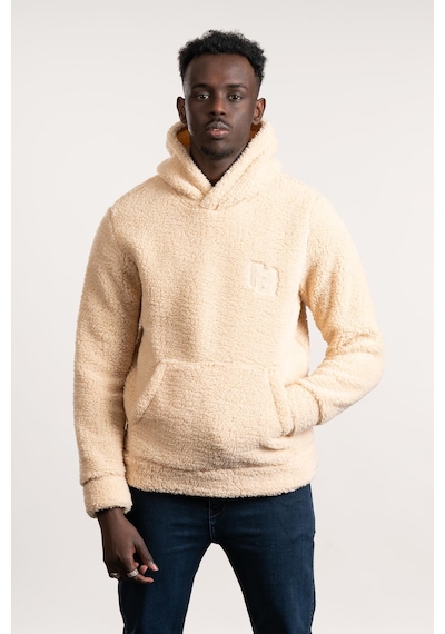 Fbı Kapşonlu Kanguru Cepli Slimfit Peluş Sweatshirt Kahverengi