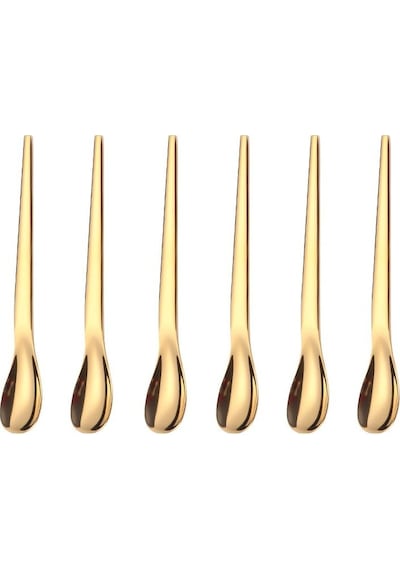 304 Çelik 6 Adet Gold Lüx Modern Görünümlü Çay Kaşığı Cin581sr-6
