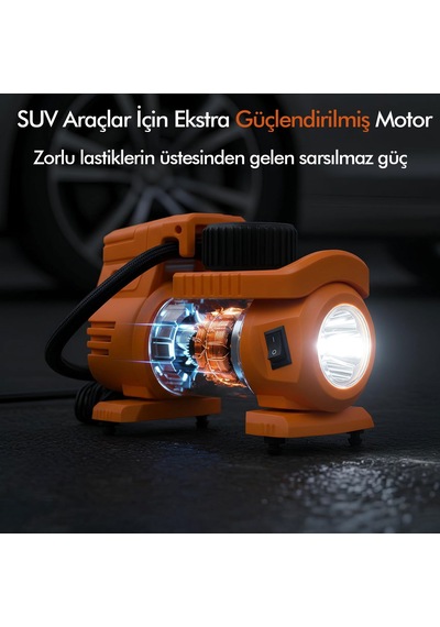 Araç Çakmak Girişli Dijital Hava Kompresörü Lastik Şişirme Pompası 12v Taşınabilir Oto Kokusu