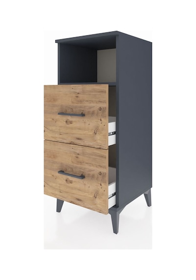 Hyperion Komodin Tek Raflı 2 Çekmeceli 44x44x106 Antrasit-çam Antrasit