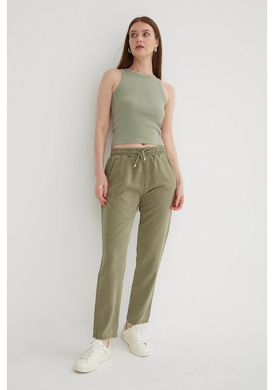 Fashion Friends Beli Bağlamalı Haki Kadın Pantolon 26y0477k1