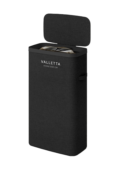 Paloma 40l Tek Yıkanabilir Bölmeli Katlanabilir Kumaş Kirli Çamaşır Sepeti Ink Black