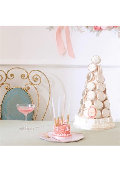 Meri Meri - Ladurée Paris Gold Leaf Candles - Laduree Paris Altın Detaylı Mumlar 16'lı