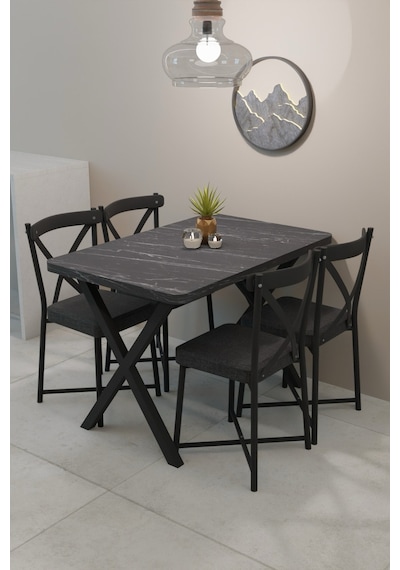 Modern Yemek Masası Takımı 70x110 Cm Oval Mutfak Masası & 4 Adet Tonet Model Kumaş Döşemeli Sandalye Bendir Modern Yemek Masası Takımı 70x110 Cm Oval Mutfak Masası & 4 Adet Tonet Model Kumaş Döşemeli Sandalye Bendir