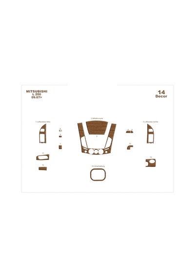 Mitsubishi L200 4x2 Torpido Kaplama 2007 14 Parça Açık Meşe