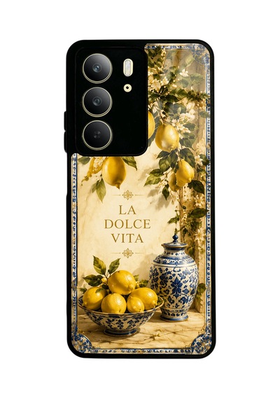 Realme C75 La Dolce Lemon Tasarımlı Glossy Telefon Kılıfı Yellow