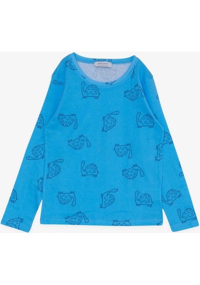 Macawi Breeze Erkek Çocuk Pijama Takımı Kaplumbağa Desenli 1.5-5 Yaş, Mavi-mavi Mavi