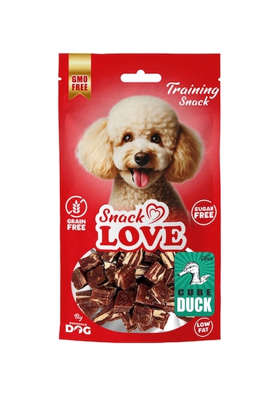 Snack - 849 - Love Köpek Ödül Ve Eğitim Ördek-morina Küp Şekil Kesimli 12 Mm Küp - Spt-gld - 70 Gr