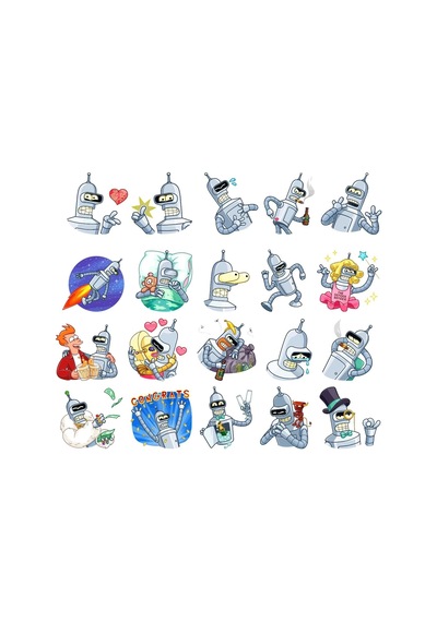 Robotlar Sticker Set 20 Parça Telefon, Tablet, Defter, Laptop Sticker