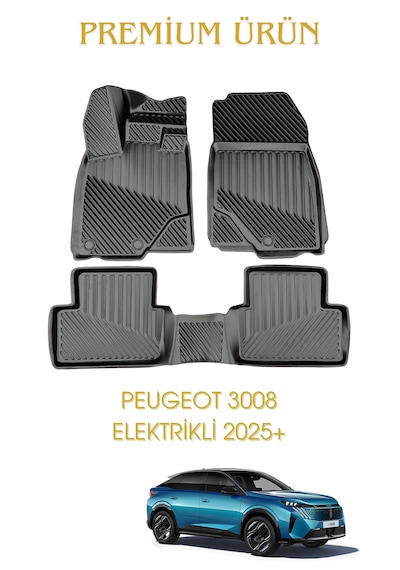 Peugeot 3008 Elektrikli 2025+ İle Uyumlu 3d Oto Paspas Premium