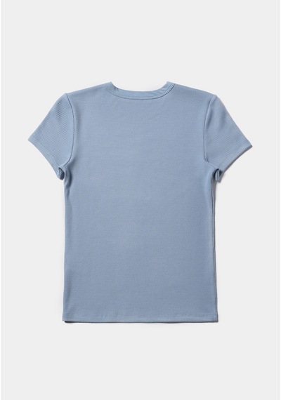 Colin's Colins Slim Fit Yuvarlak Yaka Düz Kadın Mavi Kısa Kol Tişört Cl1075453 Q1.v1 Blm