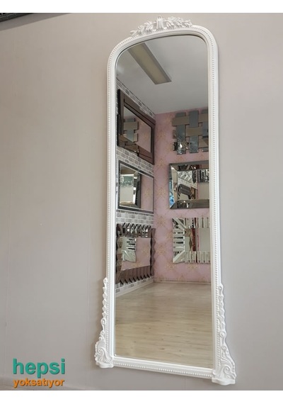 Matmazel Model Beyaz Renk Varaklı Boy Aynası Beyaz