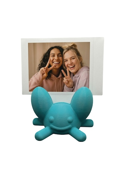 Sevimli Figür Instax Polaroid Fotoğraf Tutucu Stand Turkuaz